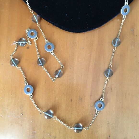 J. Crew Smoke Crystal Bead Opera Necklace - Picture 5 of 7